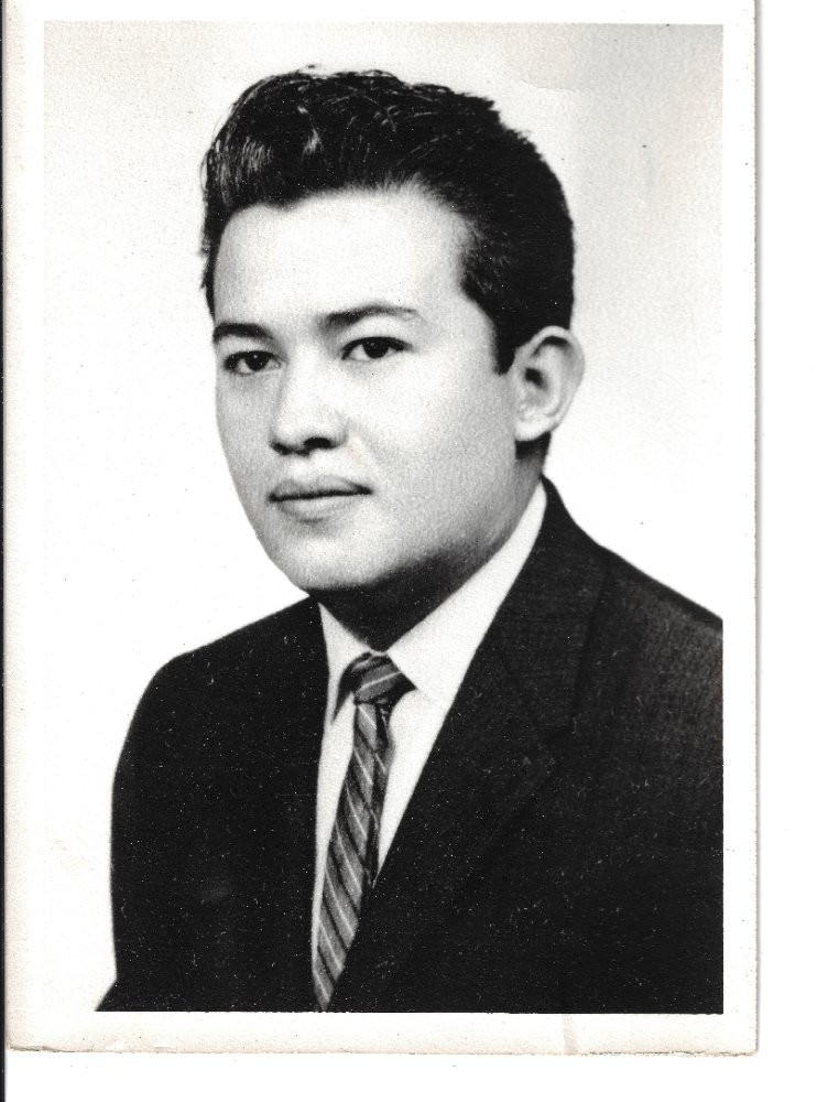 Black and white portrait photograph of Victor C. Ortiz, R.Ph., second generation pharmacist, licensed in 1967